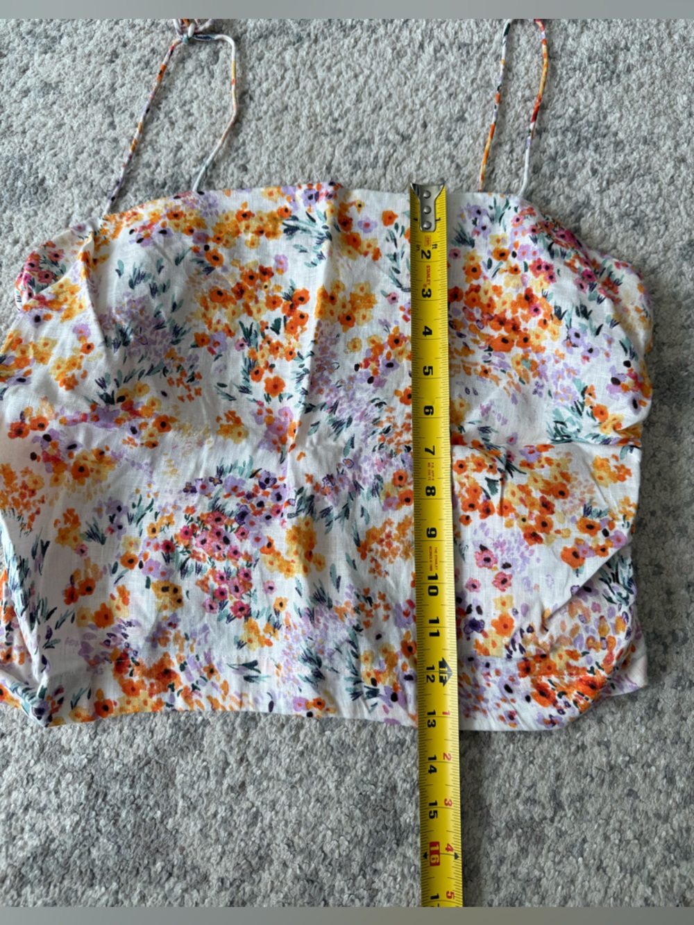 H&M Floral Crop Top with Tie Straps - Picture 4 of 8